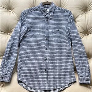 Topman Men's Blue Checkered Shirt